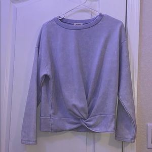 Lavender bottom knot sweater
